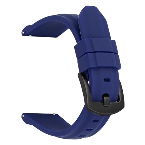BOLEXA Silikonarmband Universal Sport Silikon Uhr Band 20mm 22mm 24mm 26mm Quick Release Wasserdichte Gummi Armband Frauen Männer armband Gürtel (Color : Blue (Black), Size : 22mm) von BOLEXA