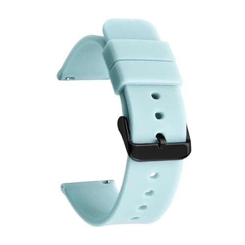 BOLEXA Silikonarmband Universelles 14 16 18 19 20 21 22 mm 24 mm weiches Silikon-Uhrenarmband, Smart-Uhrenarmband, Sport-Gummi-Armband (Color : Blue black, Size : 19mm) von BOLEXA