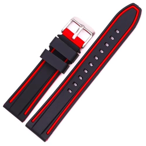 BOLEXA Silikonarmband Weiche Gummi Armband Frauen Männer Quick Release Ersetzen Armband Armband 20 22 24 26mm Handgelenk Band Uhr Zubehör (Color : Rot, Size : 24mm) von BOLEXA