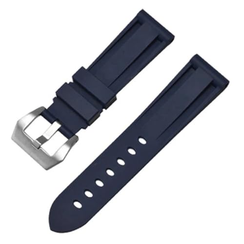 BOLEXA Silikonarmband Weiches Silikon-Uhrenarmband, 20 mm, 22 mm, 24 mm, 26 mm, Universal-Armband for Männer und Frauen, Sport-Armband, Gummi-Uhrenarmband-Zubehör (Color : Blau, Size : 26mm) von BOLEXA