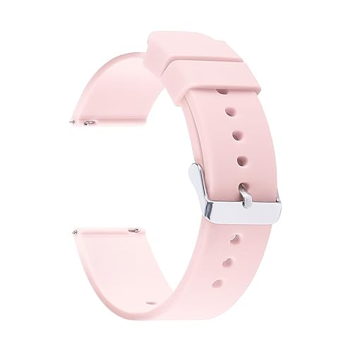 BOLEXA Silikonarmband Weiches Silikonarmband for Swatch Quick Release Wasserdichtes Gummiarmband for Huawei Uhrenarmband 14 16 18 20 22 24 mm Universal (Color : Pink, Size : 18mm) von BOLEXA