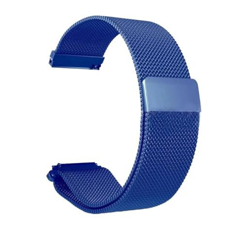 BOLEXA edelstahl uhrenarmband 12mm-22mm Edelstahl Quick Release Mesh Armband Männer Frauen Magnetische Smart Strap Mit Werkzeug (Color : Blau, Size : 20mm) von BOLEXA