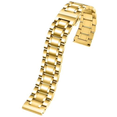 BOLEXA edelstahl uhrenarmband Edelstahl-Armbandarmband, 16 mm, 17 mm, 18 mm, 19 mm, 20 mm, 21 mm, 22 mm, 23 mm, 24 mm, for Herren-Uhrenarmband, Ersatz-Uhrenarmbänder (Color : Gold, Size : 23mm) von BOLEXA