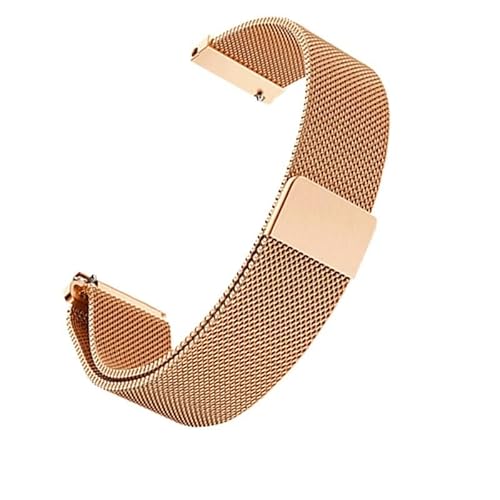 BOLEXA edelstahl uhrenarmband Edelstahl-Mesh-Armband, Schnellverschluss-Uhrenarmband, Herren- und Damenarmband, 20 mm, 16 mm (Color : Rose gold, Size : 16mm) von BOLEXA