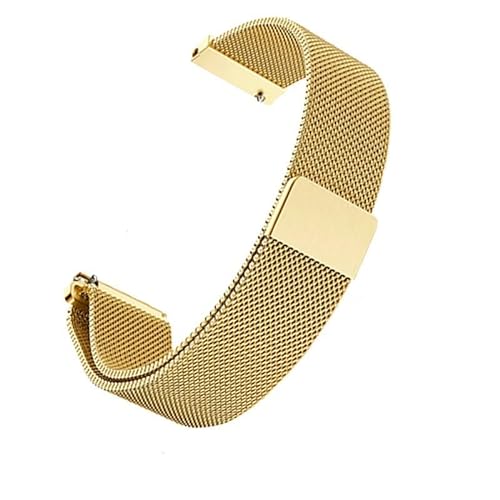 BOLEXA edelstahl uhrenarmband Edelstahl-Mesh-Armband for Herren und Damen, 20 mm, 16 mm, Schnellverschluss-Uhrenarmband (Color : Gold, Size : 16mm) von BOLEXA