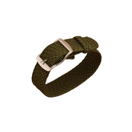 BOLEXA nato strap 14mm 16mm 18mm 20mm 22mm Nylonband Sportarmband Bunte Webart Modeband Armband Zubehör Nylon Uhrenarmbänder (Color : Army green, Size : 22mm) von BOLEXA