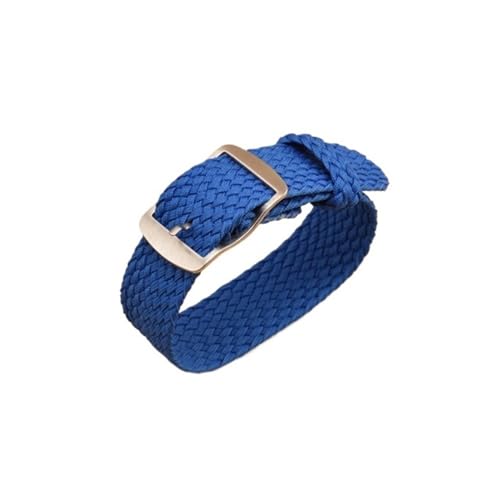 BOLEXA nato strap 14mm 16mm 18mm 20mm 22mm Nylonband Sportarmband Bunte Webart Modeband Armband Zubehör Nylon Uhrenarmbänder (Color : Blau, Size : 20mm) von BOLEXA