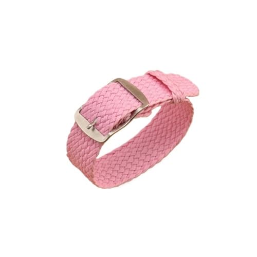 BOLEXA nato strap 14mm 16mm 18mm 20mm 22mm Nylonband Sportarmband Bunte Webart Modeband Armband Zubehör Nylon Uhrenarmbänder (Color : Pink, Size : 20mm) von BOLEXA