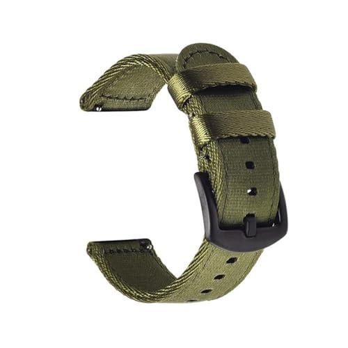 BOLEXA nato strap 18/20/22/24 mm robustes Nylonband, Schnellverschluss, Ersatz-Uhrenarmbänder for Männer und Frauen Nylon Uhrenarmbänder (Color : Amry green black, Size : 22mm) von BOLEXA