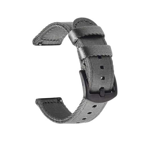 BOLEXA nato strap 18/20/22/24 mm robustes Nylonband, Schnellverschluss, Ersatz-Uhrenarmbänder for Männer und Frauen Nylon Uhrenarmbänder (Color : Gray black buckle, Size : 22mm) von BOLEXA