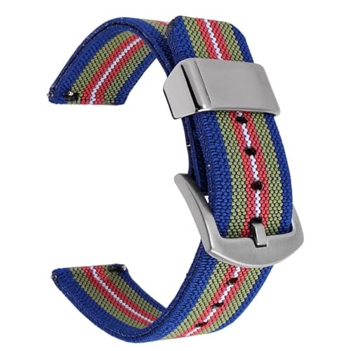 BOLEXA nato strap 18 mm 20 mm 22 mm 24 mm Nylon-Uhrenarmband for Herren und Damen, Sport-Schnellverschluss-Elastikarmband Nylon Uhrenarmbänder (Color : A-silver, Size : 20mm) von BOLEXA