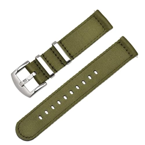 BOLEXA nato strap 18 mm 20 mm 22 mm 24 mm Universal-Armband mit Schnellverschluss, Nylon-Canvas, doppellagiges, verdicktes Armband Nylon Uhrenarmbänder (Color : Army green, Size : 20mm) von BOLEXA