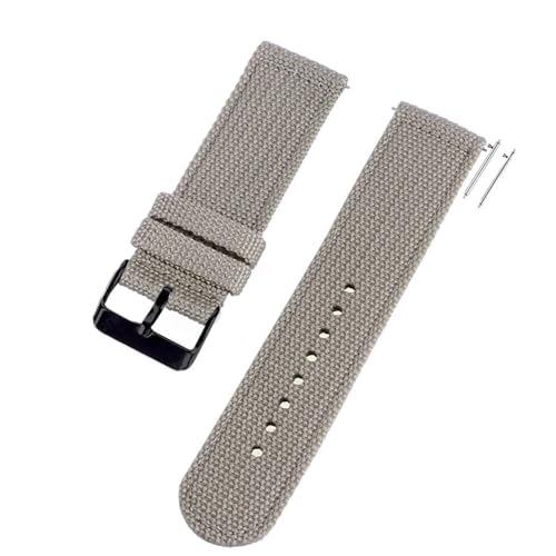 BOLEXA nato strap 18 mm 20 mm 22 mm Canvas-Nylonarmband, universelles Ersatzarmband, atmungsaktives Uhrenarmband, Schnellverschlussgürtel Nylon Uhrenarmbänder (Color : Grey-BlackA, Size : 22mm) von BOLEXA