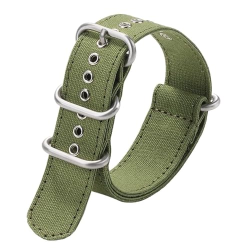 BOLEXA nato strap 18mm 20mm 22mm 24mm Canvas Nylon Armband Armband Armband Herren Sportuhr Band Universal Ersatzband Nylon Uhrenarmbänder (Color : Army green, Size : 18mm) von BOLEXA
