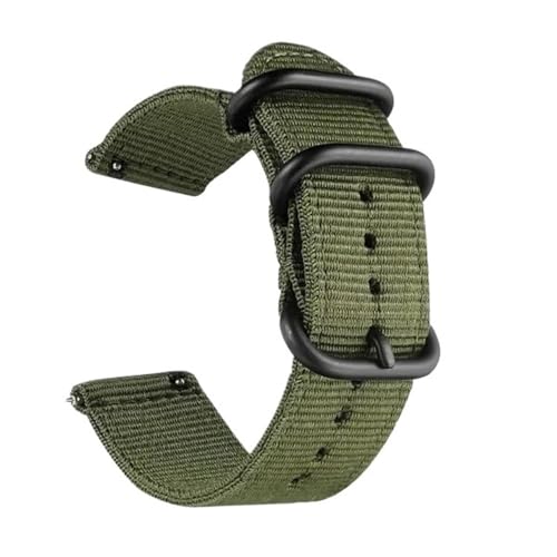 BOLEXA nato strap 18mm 20mm 22mm 24mm Nylon Stoff Uhrenarmband Schnellverschluss Ersatz-Uhrenarmband Zubehör Nylon Uhrenarmbänder (Color : Army green, Size : 18mm) von BOLEXA