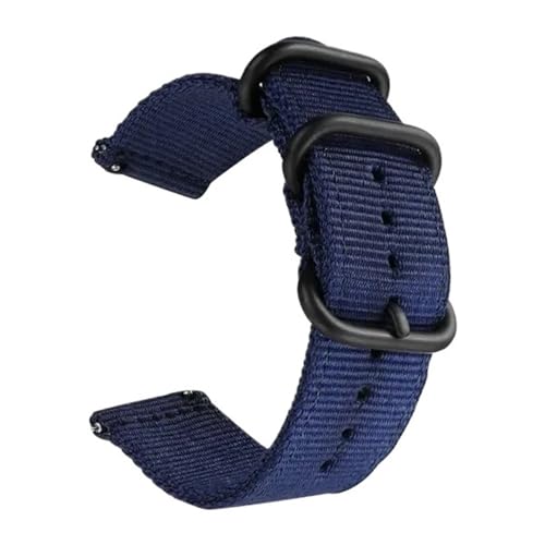 BOLEXA nato strap 18mm 20mm 22mm 24mm Nylon Stoff Uhrenarmband Schnellverschluss Ersatz-Uhrenarmband Zubehör Nylon Uhrenarmbänder (Color : Blau, Size : 24mm) von BOLEXA