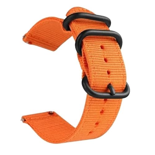 BOLEXA nato strap 18mm 20mm 22mm 24mm Nylon Stoff Uhrenarmband Schnellverschluss Ersatz-Uhrenarmband Zubehör Nylon Uhrenarmbänder (Color : Orange, Size : 24mm) von BOLEXA