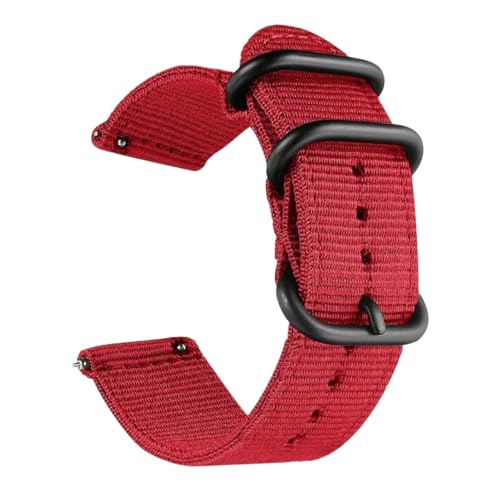 BOLEXA nato strap 18mm 20mm 22mm 24mm Nylon Stoff Uhrenarmband Schnellverschluss Ersatz-Uhrenarmband Zubehör Nylon Uhrenarmbänder (Color : Rot, Size : 24mm) von BOLEXA