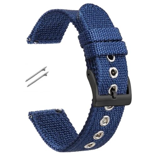 BOLEXA nato strap 18mm 20mm 22mm Nylon Quick Release Armband Armband Zubehör Ersatz Handgelenk Band Männer Frauen Sport uhr gürtel Universal Nylon Uhrenarmbänder (Color : Blue-black, Size : 18mm) von BOLEXA