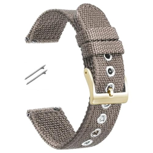 BOLEXA nato strap 18mm 20mm 22mm Nylon Quick Release Armband Armband Zubehör Ersatz Handgelenk Band Männer Frauen Sport uhr gürtel Universal Nylon Uhrenarmbänder (Color : Gray-gold, Size : 20mm) von BOLEXA