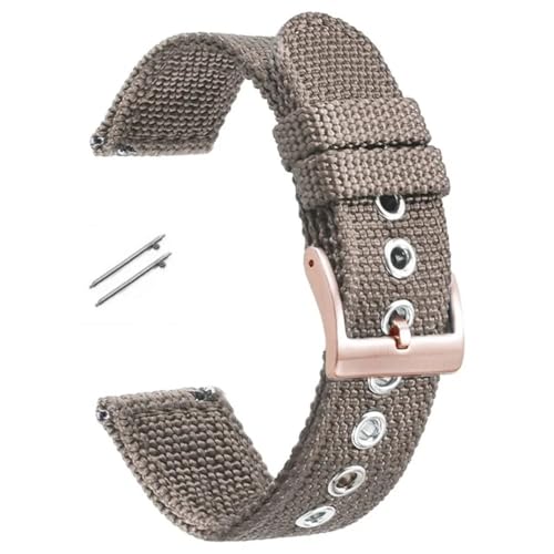 BOLEXA nato strap 18mm 20mm 22mm Nylon Quick Release Armband Armband Zubehör Ersatz Handgelenk Band Männer Frauen Sport uhr gürtel Universal Nylon Uhrenarmbänder (Color : Gray-rose gold, Size : 20mm von BOLEXA