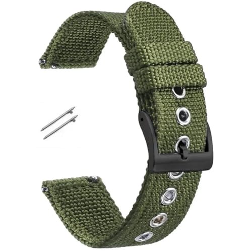 BOLEXA nato strap 18mm 20mm 22mm Nylon Quick Release Armband Armband Zubehör Ersatz Handgelenk Band Männer Frauen Sport uhr gürtel Universal Nylon Uhrenarmbänder (Color : Green-black, Size : 22mm) von BOLEXA