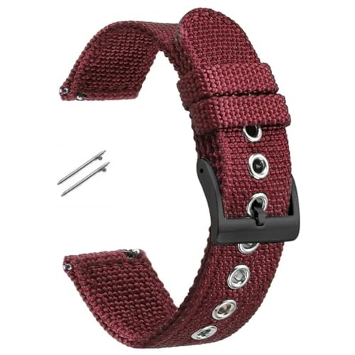 BOLEXA nato strap 18mm 20mm 22mm Nylon Quick Release Armband Armband Zubehör Ersatz Handgelenk Band Männer Frauen Sport uhr gürtel Universal Nylon Uhrenarmbänder (Color : Red-black, Size : 18mm) von BOLEXA