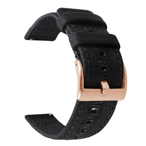 BOLEXA nato strap 18mm 20mm 22mm Uhrenarmband Sportgewebe Stoffarmband Ersetzen Metallschnalle Nylon Handgelenk Armband Gürtel mit Stiften Nylon Uhrenarmbänder (Color : Black rose gold, Size : 18mm von BOLEXA