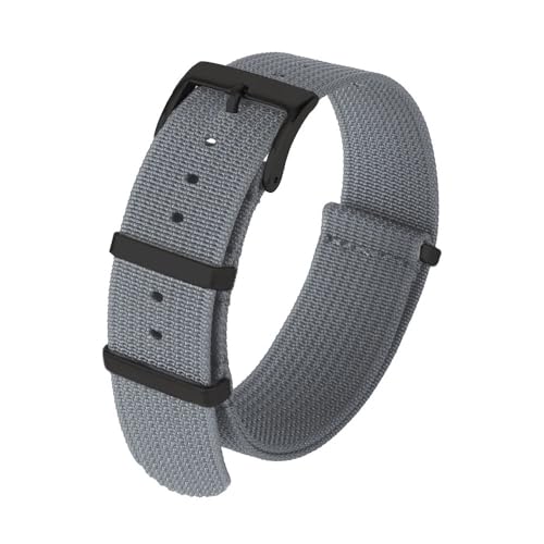 BOLEXA nato strap 18mm 22mm 20mm Nylonband Universalarmband Armband Uhrenarmband Smartwatch Ersatzbänder Nylon Uhrenarmbänder (Color : Grey-Black, Size : 20mm) von BOLEXA