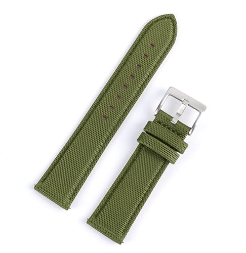 BOLEXA nato strap 20 22 mm echtes Leder-Nylon-Armband, Ersatz, atmungsaktives Armband, Schnellverschluss-Uhrengürtel Nylon Uhrenarmbänder (Color : Army green-steel, Size : 22mm) von BOLEXA