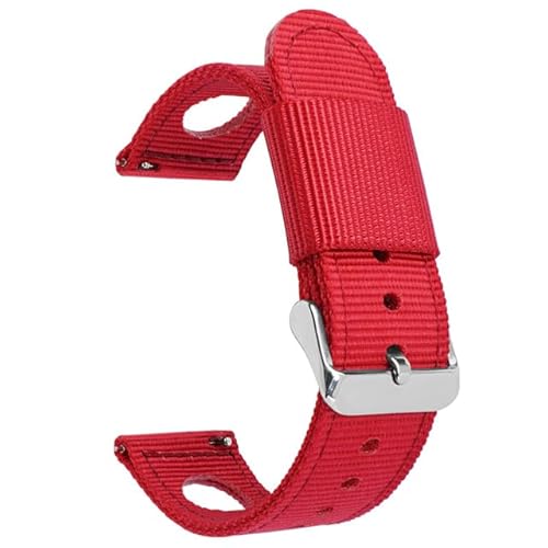 BOLEXA nato strap 20 mm 22 mm Nylon-Armbänder, Schnellverschluss-Armband, Ersatz-Uhrenarmbänder for Männer und Frauen Nylon Uhrenarmbänder (Color : Rot, Size : 20mm) von BOLEXA