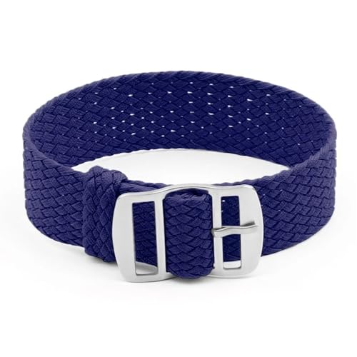 BOLEXA nato strap 20 mm Nylon gewebtes Uhrenarmband for Herren und Damen, Ersatzuhr, Sportuhrenarmband, Stoff, Universalarmband Nylon Uhrenarmbänder (Color : Deep Blue, Size : 20mm) von BOLEXA