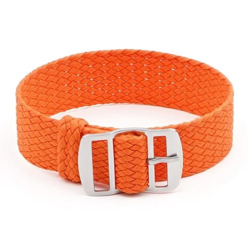 BOLEXA nato strap 20 mm Nylon gewebtes Uhrenarmband for Herren und Damen, Ersatzuhr, Sportuhrenarmband, Stoff, Universalarmband Nylon Uhrenarmbänder (Color : Orange, Size : 20mm) von BOLEXA