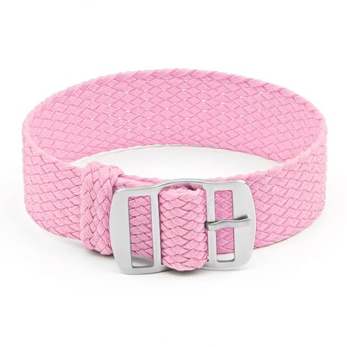 BOLEXA nato strap 20 mm Nylon gewebtes Uhrenarmband for Herren und Damen, Ersatzuhr, Sportuhrenarmband, Stoff, Universalarmband Nylon Uhrenarmbänder (Color : Pink, Size : 20mm) von BOLEXA