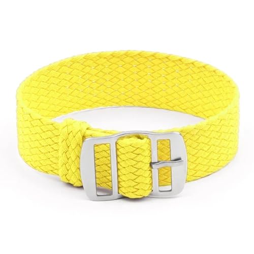 BOLEXA nato strap 20 mm Nylon gewebtes Uhrenarmband for Herren und Damen, Ersatzuhr, Sportuhrenarmband, Stoff, Universalarmband Nylon Uhrenarmbänder (Color : Yellow, Size : 20mm) von BOLEXA