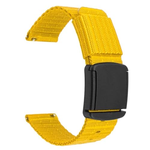 BOLEXA nato strap 20 mm Schnellverschluss-Armband, universelles Armband, Nylon-Druckknopf-Armband, Gürtel, Ersatz-Armband Nylon Uhrenarmbänder (Color : Type 2 yellow, Size : 20mm) von BOLEXA