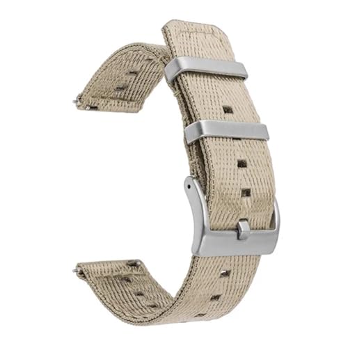 BOLEXA nato strap 20mm 22mm 24mm Quick Release Strap Edelstahl Schnalle Männer Frauen Ersatz Armband Woven Nylon Handgelenk Band gürtel Zubehör Nylon Uhrenarmbänder (Color : Beige, Size : 20mm) von BOLEXA