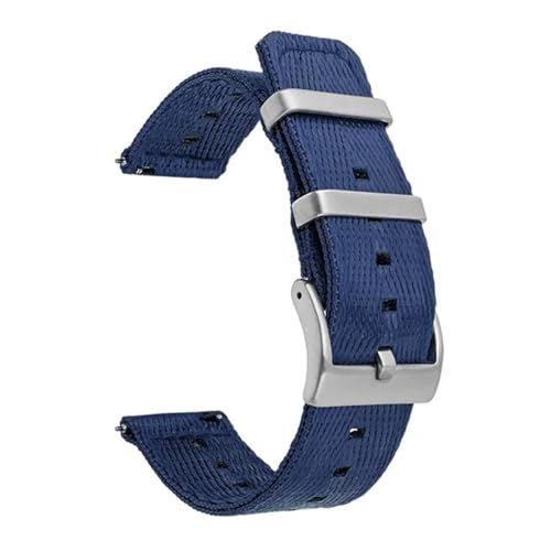 BOLEXA nato strap 20mm 22mm 24mm Quick Release Strap Edelstahl Schnalle Männer Frauen Ersatz Armband Woven Nylon Handgelenk Band gürtel Zubehör Nylon Uhrenarmbänder (Color : Blau, Size : 20mm) von BOLEXA