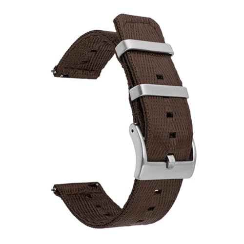 BOLEXA nato strap 20mm 22mm 24mm Quick Release Strap Edelstahl Schnalle Männer Frauen Ersatz Armband Woven Nylon Handgelenk Band gürtel Zubehör Nylon Uhrenarmbänder (Color : Braun, Size : 20mm) von BOLEXA