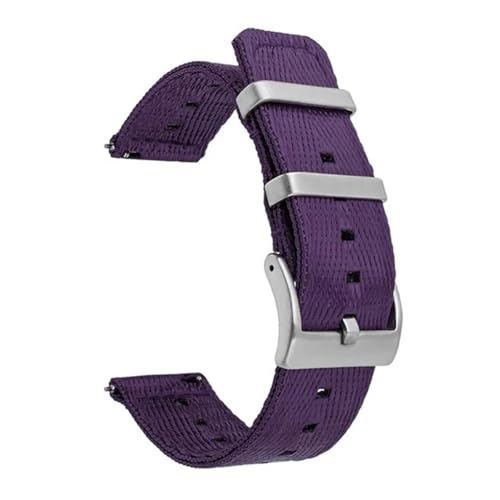 BOLEXA nato strap 20mm 22mm 24mm Quick Release Strap Edelstahl Schnalle Männer Frauen Ersatz Armband Woven Nylon Handgelenk Band gürtel Zubehör Nylon Uhrenarmbänder (Color : Lila, Size : 22mm) von BOLEXA