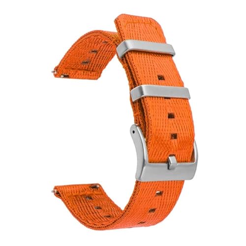 BOLEXA nato strap 20mm 22mm 24mm Quick Release Strap Edelstahl Schnalle Männer Frauen Ersatz Armband Woven Nylon Handgelenk Band gürtel Zubehör Nylon Uhrenarmbänder (Color : Orange, Size : 22mm) von BOLEXA