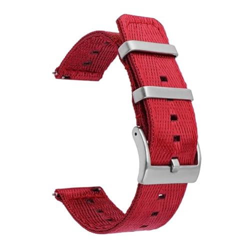 BOLEXA nato strap 20mm 22mm 24mm Quick Release Strap Edelstahl Schnalle Männer Frauen Ersatz Armband Woven Nylon Handgelenk Band gürtel Zubehör Nylon Uhrenarmbänder (Color : Rot, Size : 20mm) von BOLEXA