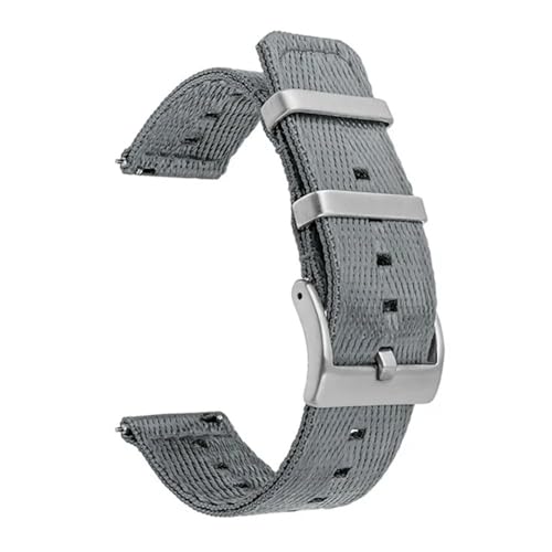 BOLEXA nato strap 20mm 22mm 24mm Quick Release Strap Edelstahl Schnalle Männer Frauen Ersatz Armband Woven Nylon Handgelenk Band gürtel Zubehör Nylon Uhrenarmbänder (Color : grau, Size : 20mm) von BOLEXA