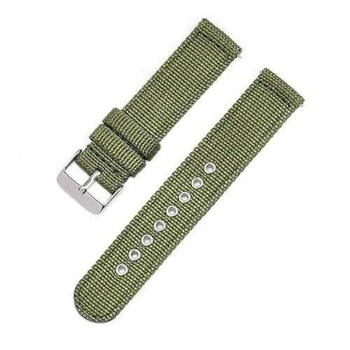 BOLEXA nato strap 20mm 22mm Armband Nylongewebe Uhrenarmband Schnellverschluss Ersatz 18mm 24mm Universalbänder Nylon Uhrenarmbänder (Color : Grün, Size : 20mm) von BOLEXA