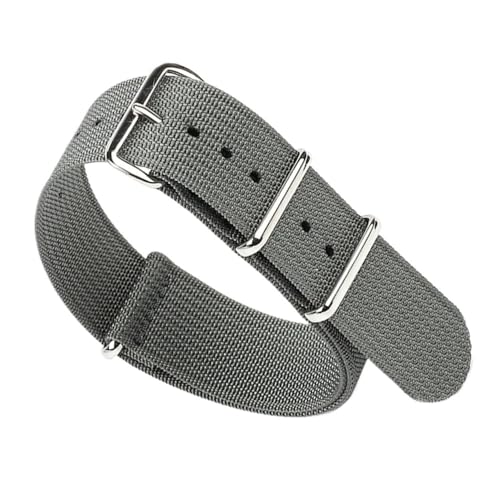 BOLEXA nato strap 20mm 22mm Nylon Uhrenarmband Canvas Handgelenk Band Gürtel Männer Frauen Sport Strap Stoff Armband Ersatz Nylon Uhrenarmbänder (Color : Grau, Size : 20mm Width) von BOLEXA