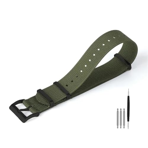 BOLEXA nato strap 20mm 22mm Nylon Uhrenarmband Canvas Handgelenk Band Gürtel Männer Frauen Sport Strap Stoff Armband Ersatz Nylon Uhrenarmbänder (Color : Green2, Size : 20mm Width) von BOLEXA