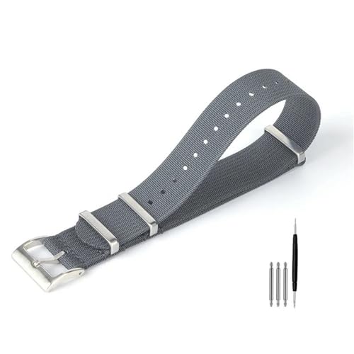 BOLEXA nato strap 20mm 22mm Nylon Uhrenarmband Canvas Handgelenk Band Gürtel Männer Frauen Sport Strap Stoff Armband Ersatz Nylon Uhrenarmbänder (Color : Grey1, Size : 20mm Width) von BOLEXA