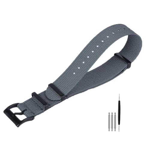 BOLEXA nato strap 20mm 22mm Nylon Uhrenarmband Canvas Handgelenk Band Gürtel Männer Frauen Sport Strap Stoff Armband Ersatz Nylon Uhrenarmbänder (Color : Grey2, Size : 20mm Width) von BOLEXA