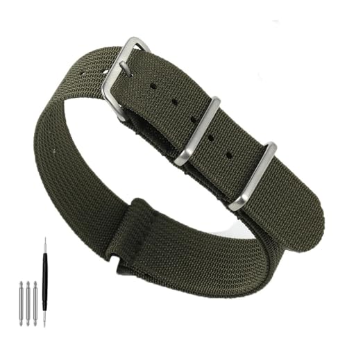 BOLEXA nato strap 20mm 22mm Nylon Uhrenarmband Canvas Handgelenk Band Gürtel Männer Frauen Sport Strap Stoff Armband Ersatz Nylon Uhrenarmbänder (Color : Grün, Size : 22mm Width) von BOLEXA