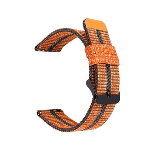 BOLEXA nato strap 22 mm elastisches Nylon-Uhrenarmband, Schnellverschluss-Riemen, Ersatzarmband for Herren und Damen, universelles Armband-Zubehör Nylon Uhrenarmbänder (Color : Orange blackbuckle, S von BOLEXA